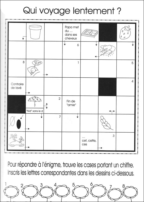 Mots fl&eacute;ch&eacute;s &agrave; imprimer