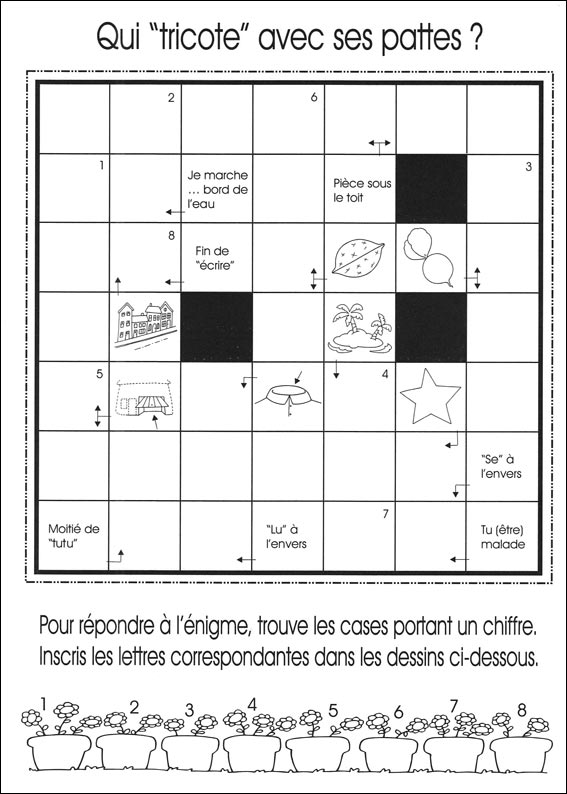 Mots fl&eacute;ch&eacute;s &agrave; imprimer