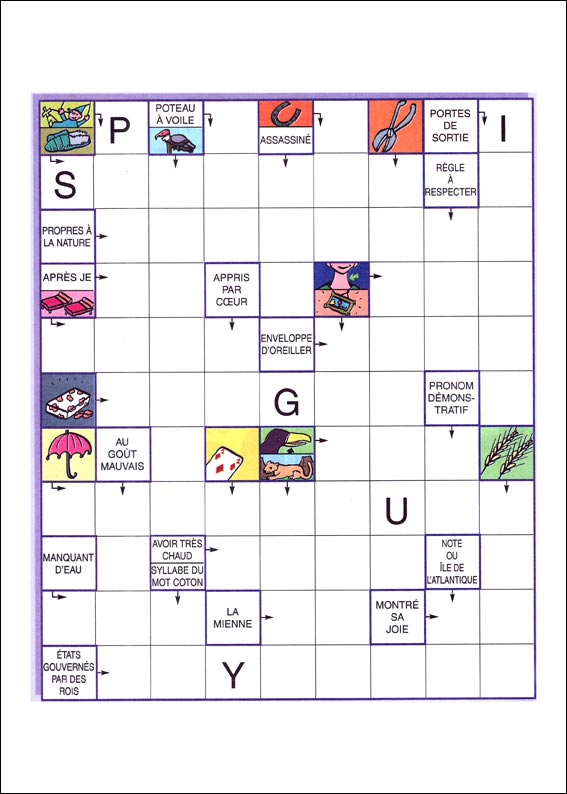 mots fl&eacute;ch&eacute;s &agrave; imprimer