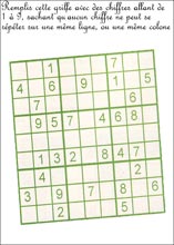 Sudoku &agrave; imprimer
