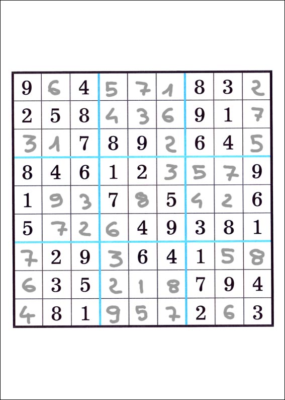 solution du jeu du sudoku