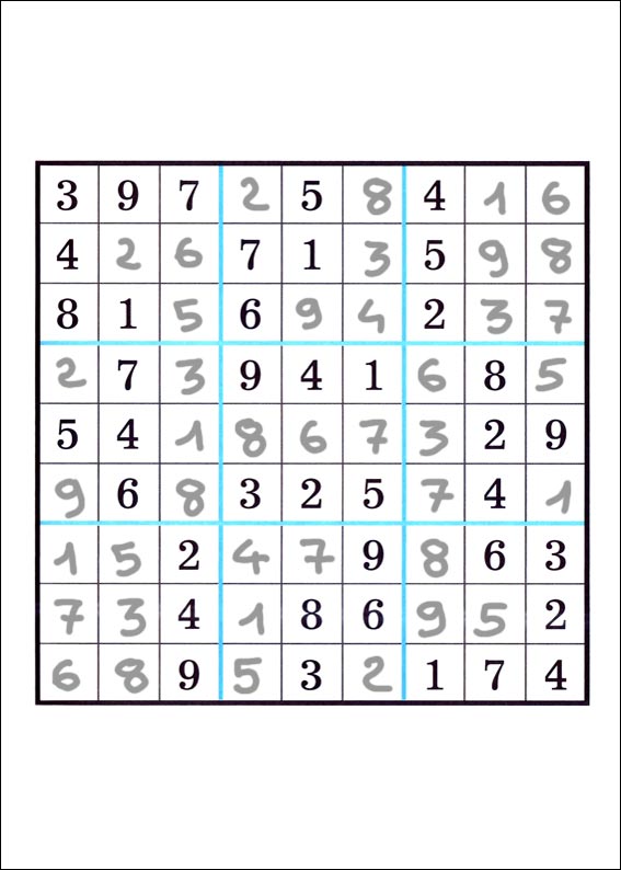 solution du jeu du sudoku