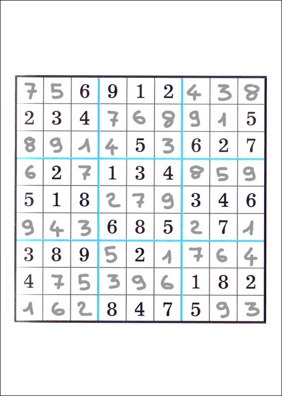 solution du jeu du sudoku