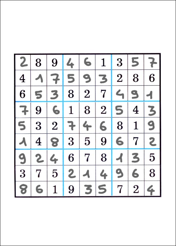solution du jeu du sudoku