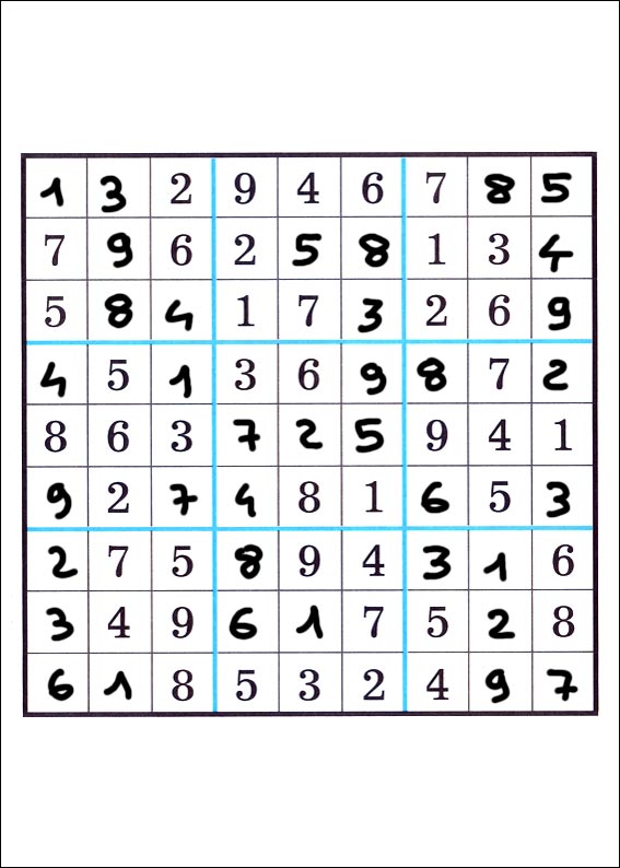 solution du jeu du sudoku