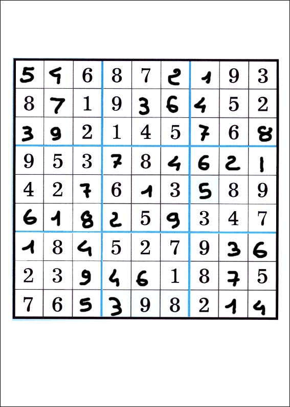 solution du jeu du sudoku