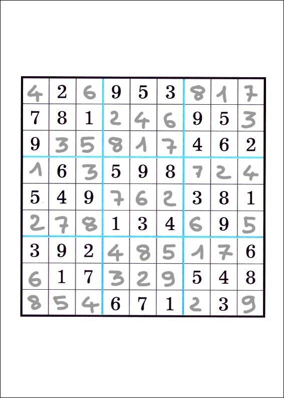 solution du jeu du sudoku