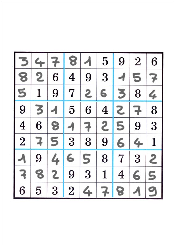 solution du jeu du sudoku