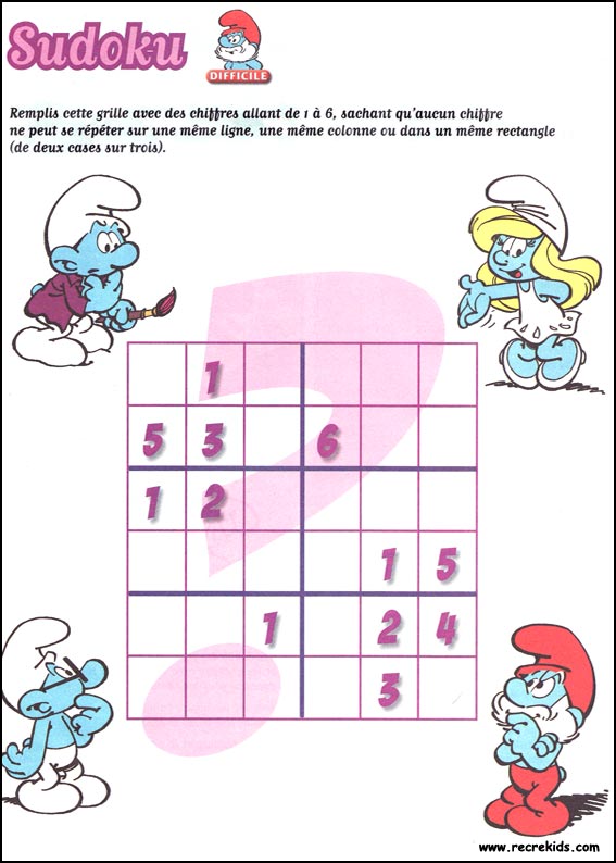 Jeux du sudoku � imprimer
