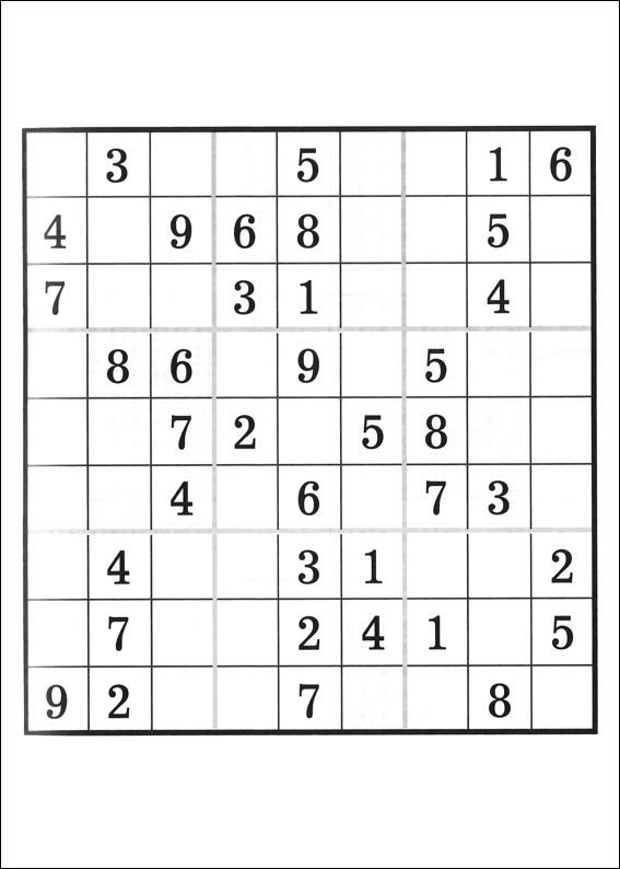 Jeux du sudoku � imprimer