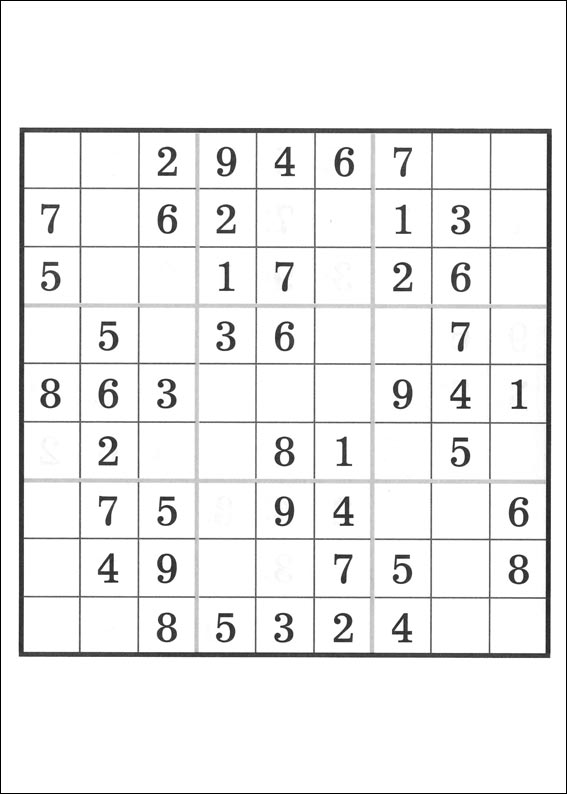 Jeux du sudoku � imprimer