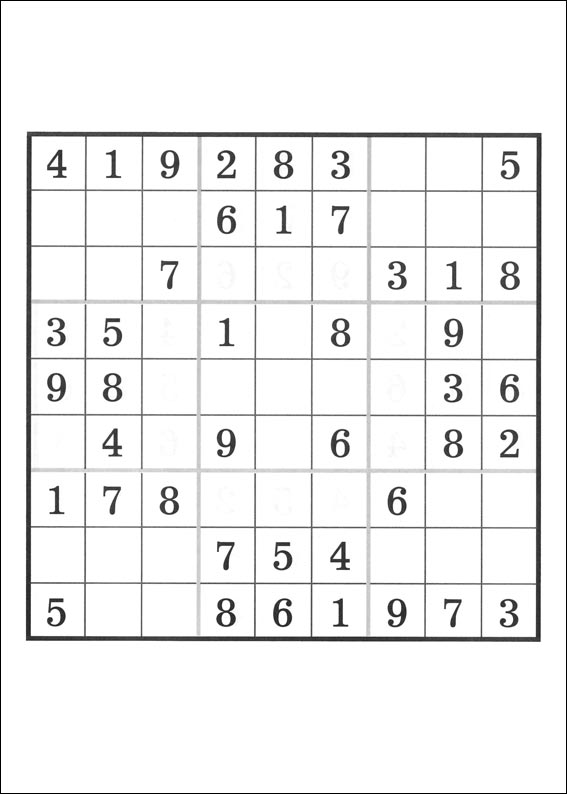 Jeux du sudoku � imprimer