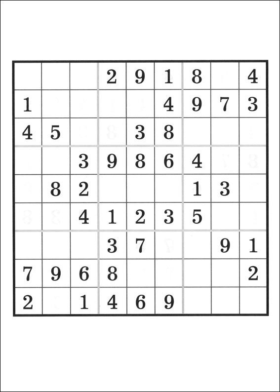 Jeux du sudoku � imprimer
