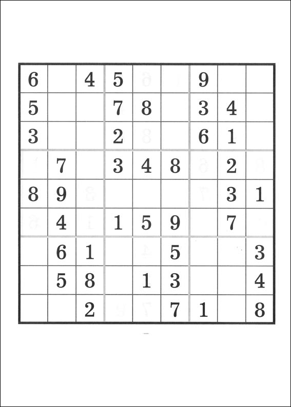 Jeux du sudoku � imprimer
