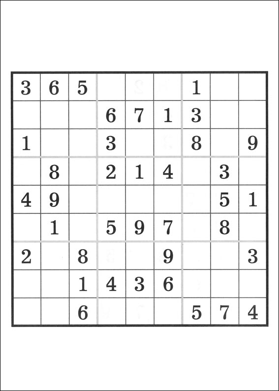 Jeux du sudoku � imprimer