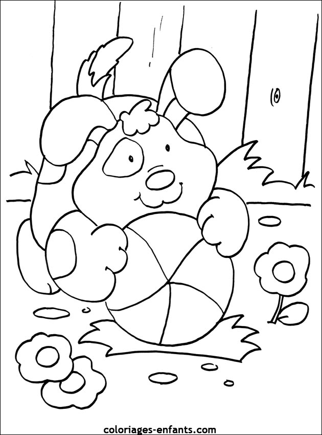 coloriage de chien pour enfants