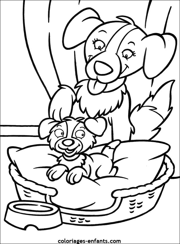 Coloriage de chiens à imprimer