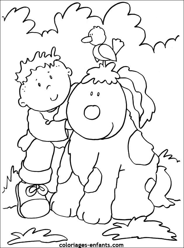 coloriage de chien pour enfants