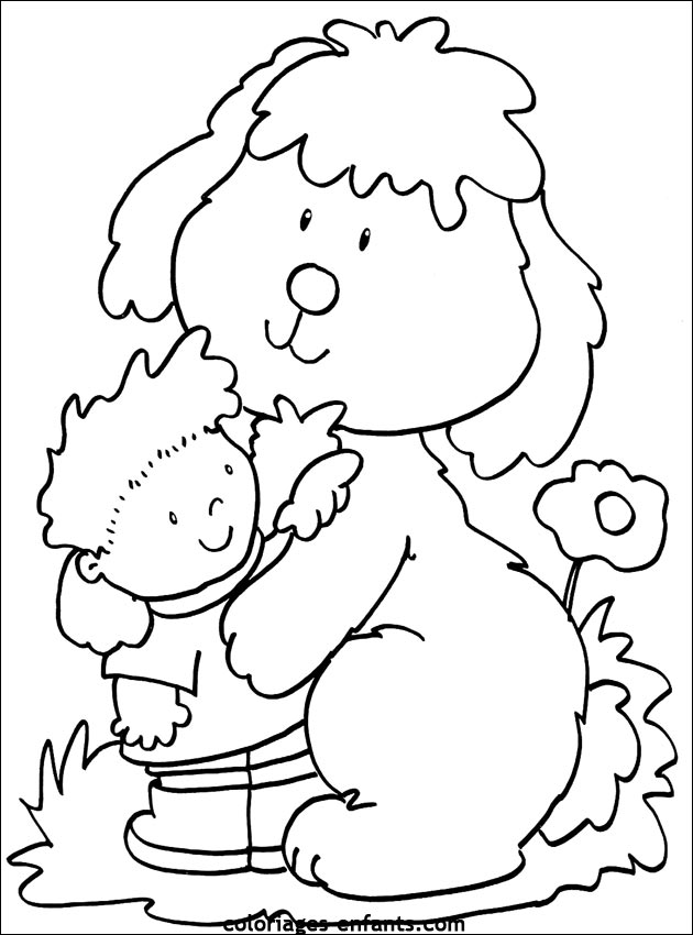 coloriage de chien pour enfants