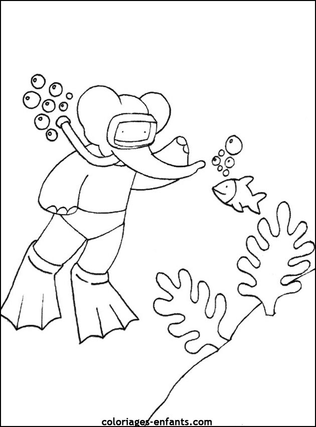 coloriage d'�l�phant - dessin � colorier d'animaux