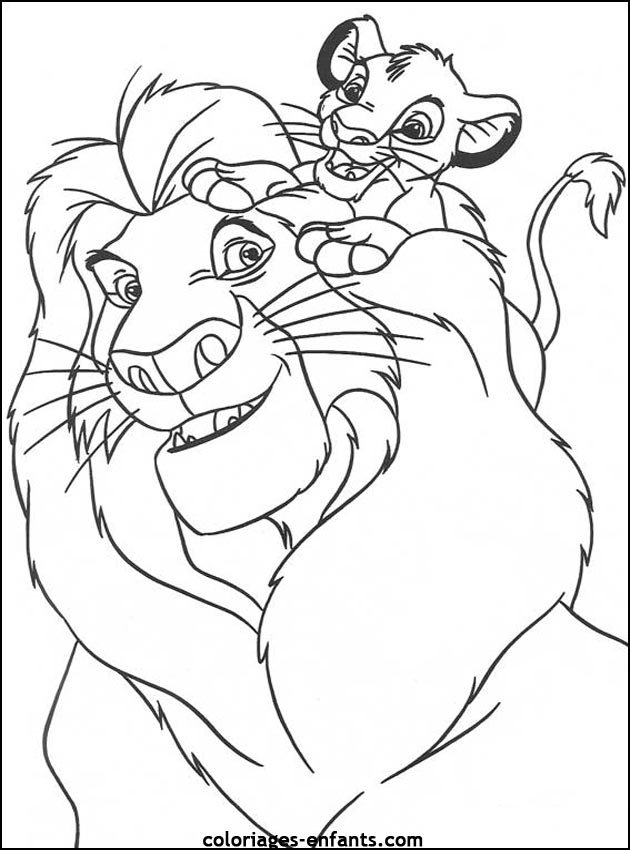 Coloriage de lion à imprimer sur coloriages - enfants