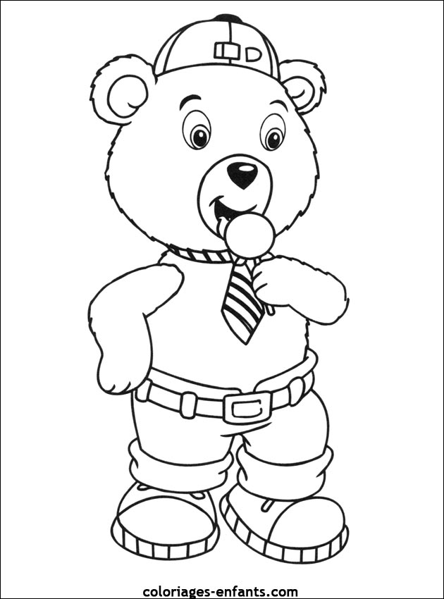 coloriage d'animaux - dessin d'ours  imprimer pour les enfants