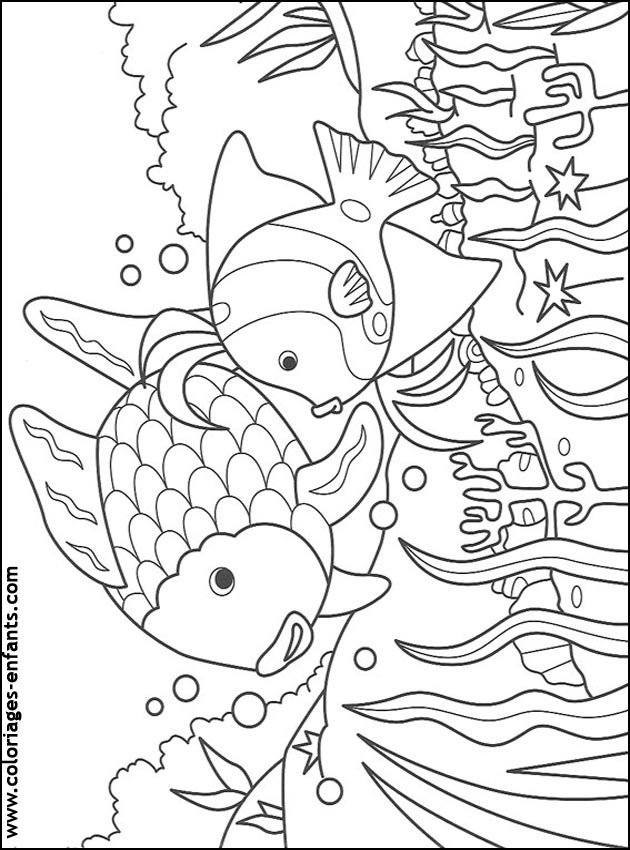 coloriage de poisson - dessin d'animaux  imprimer pour enfant