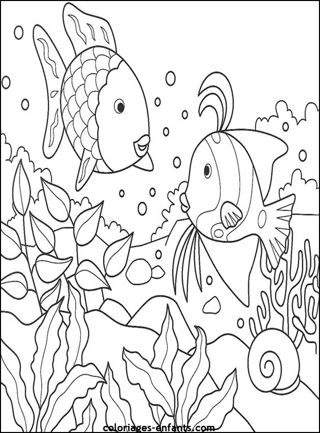 coloriage de poisson - dessin d'animaux  imprimer pour enfant