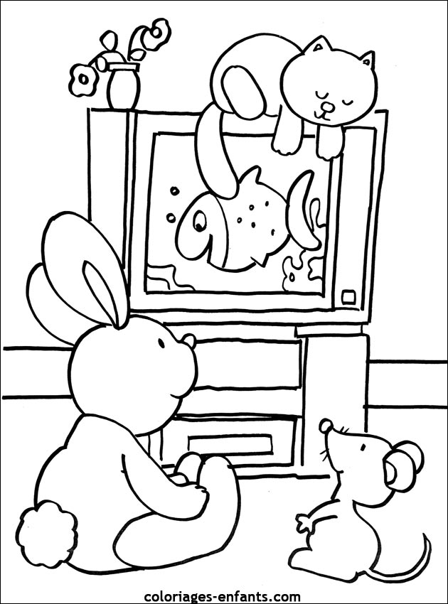 coloriage de poisson - dessin d'animaux  imprimer pour enfant