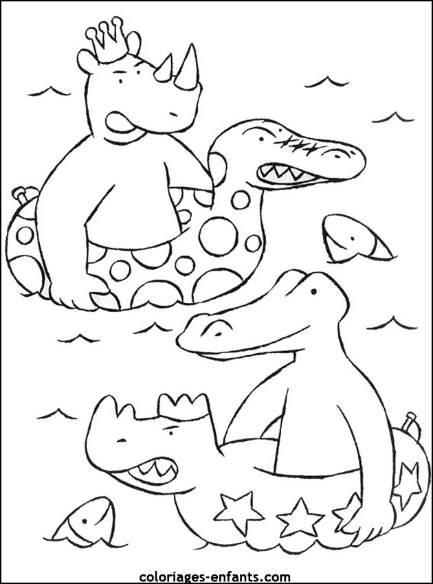 coloriage de rhinoceros sur coloriages-enfants.com