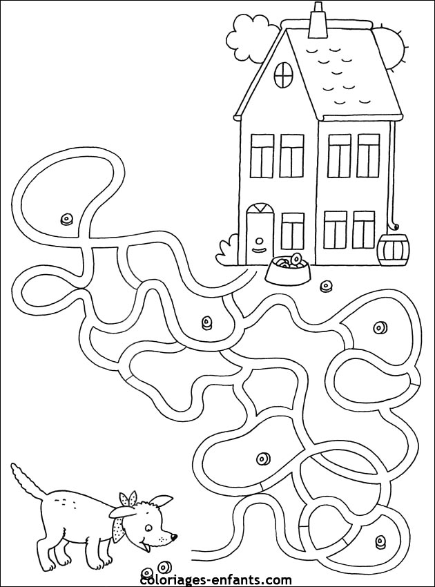 jeux de chiens pour coloriages-enfants