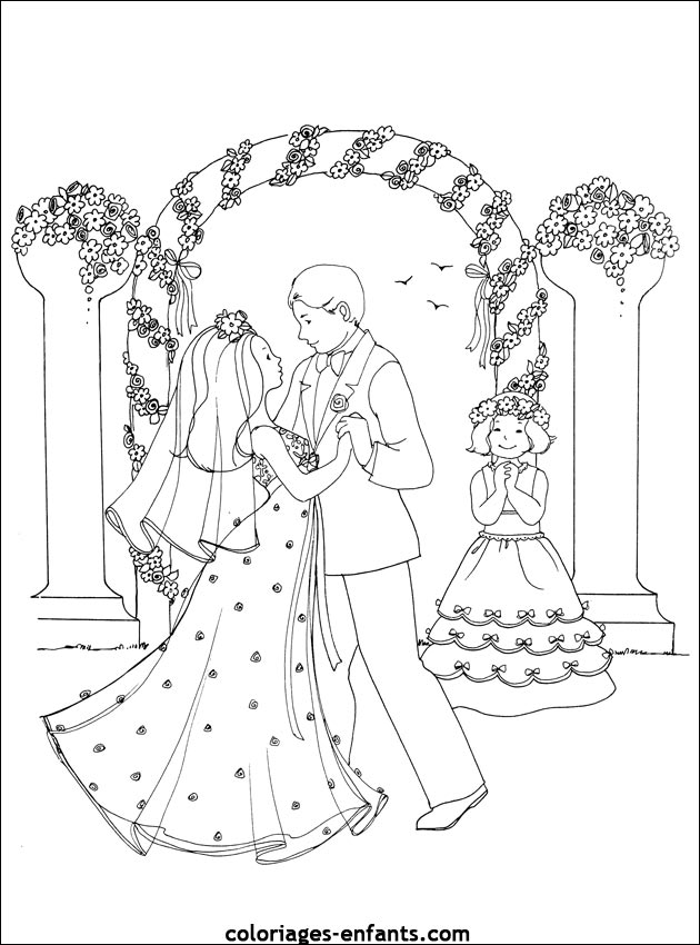 coloriage de mariage