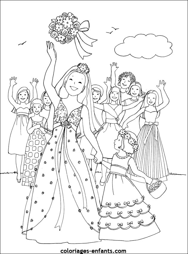 coloriage de mariage