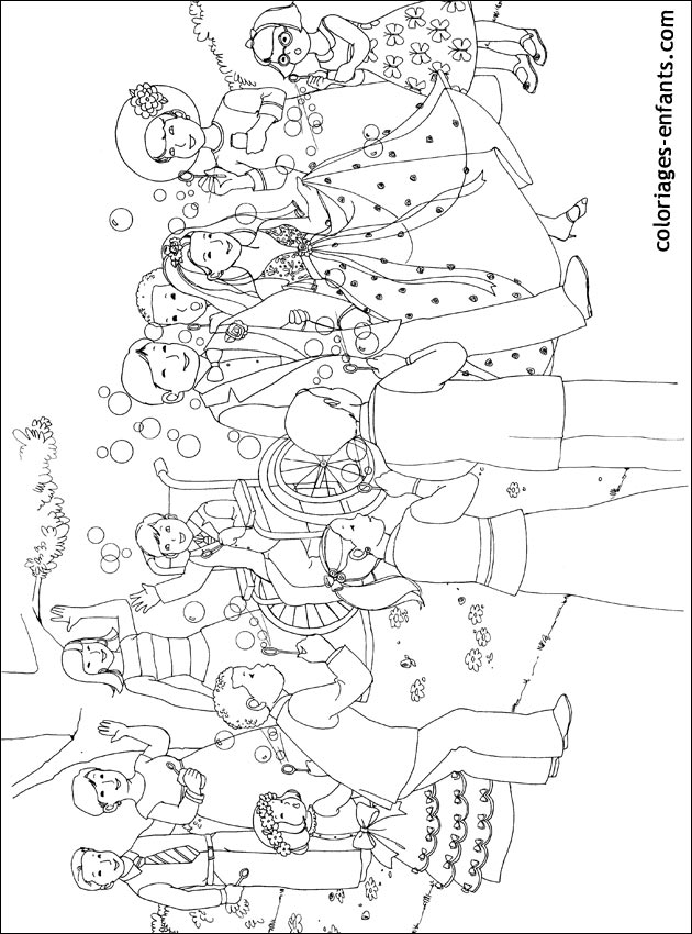 Coloriage de mariage à imprimer sur coloriagesenfants.com