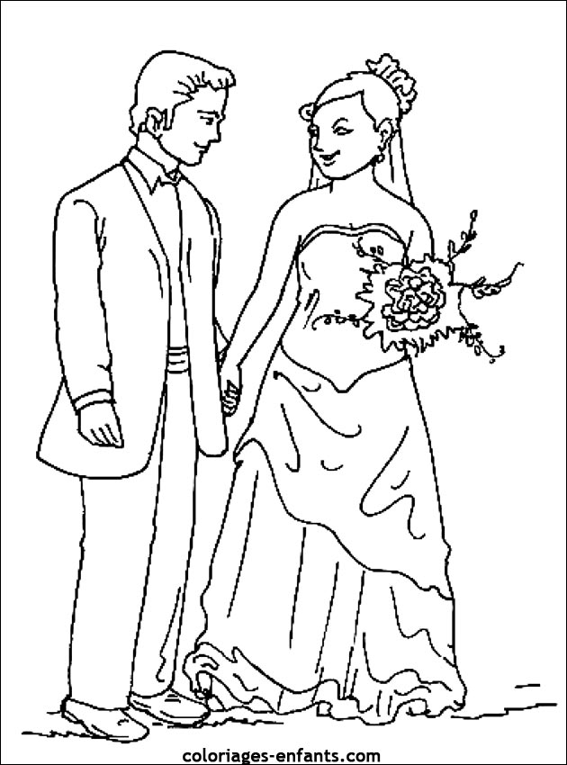 coloriage de mariage