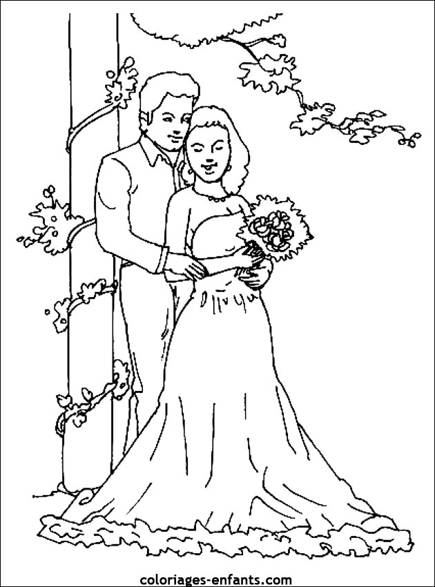 coloriage de mariage