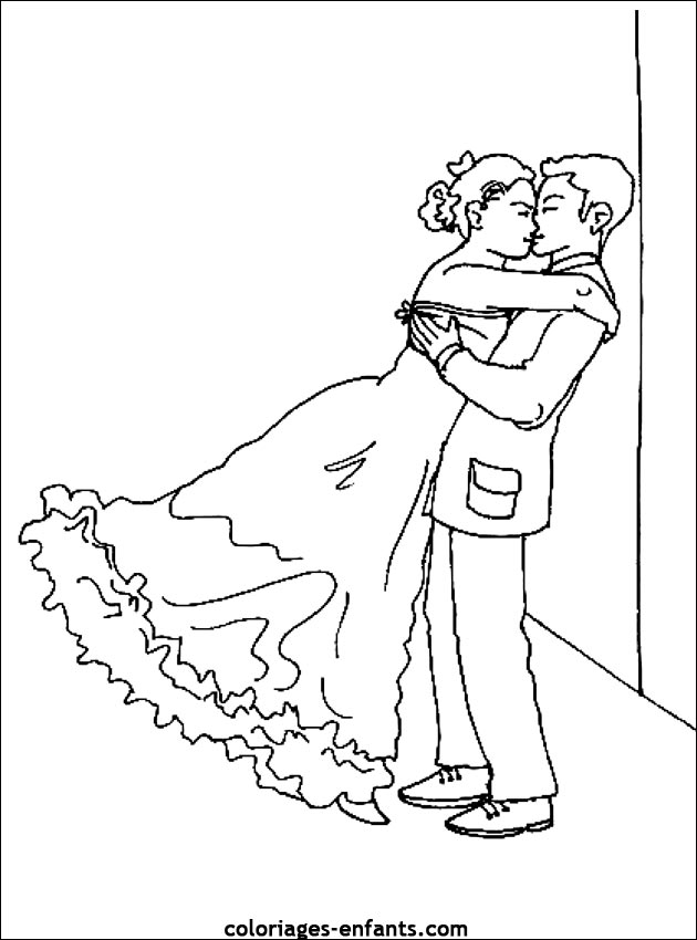 coloriage de mariage