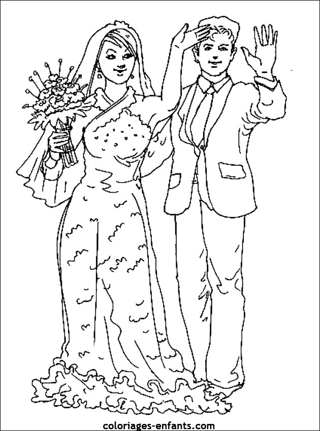 Coloriage de mariage    imprimer  sur coloriages enfants com