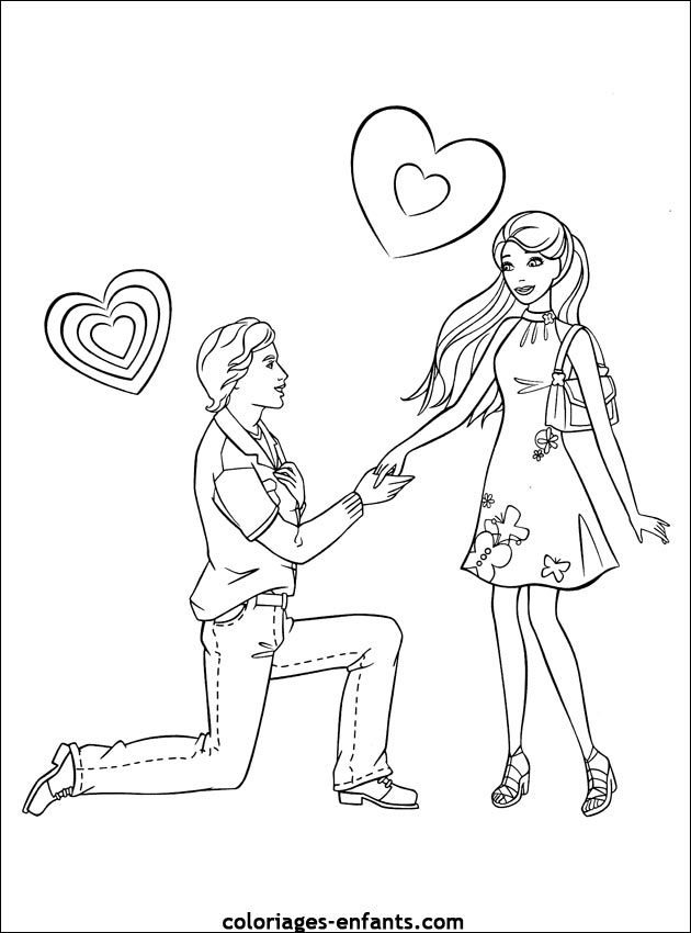 Coloriage de mariage à imprimer sur coloriages-enfants.com
