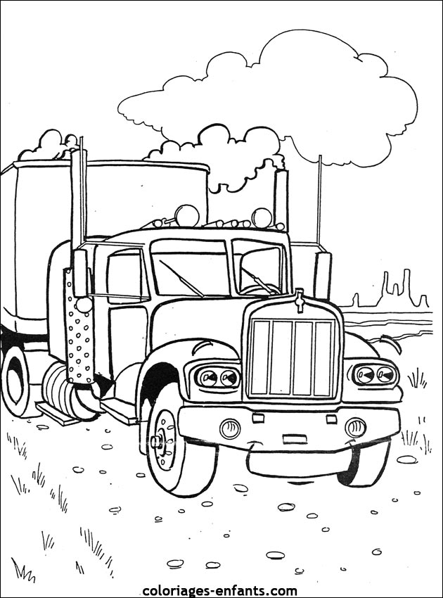 Coloriage d'un camion